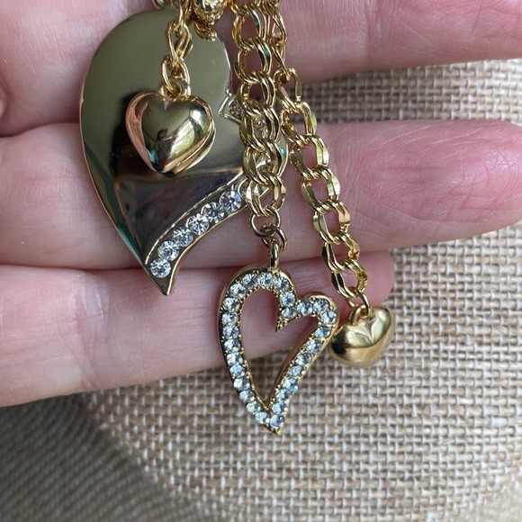 Vintage Cookie Lee NWT Gold Heart Charm Necklace - Picture 2 of 7